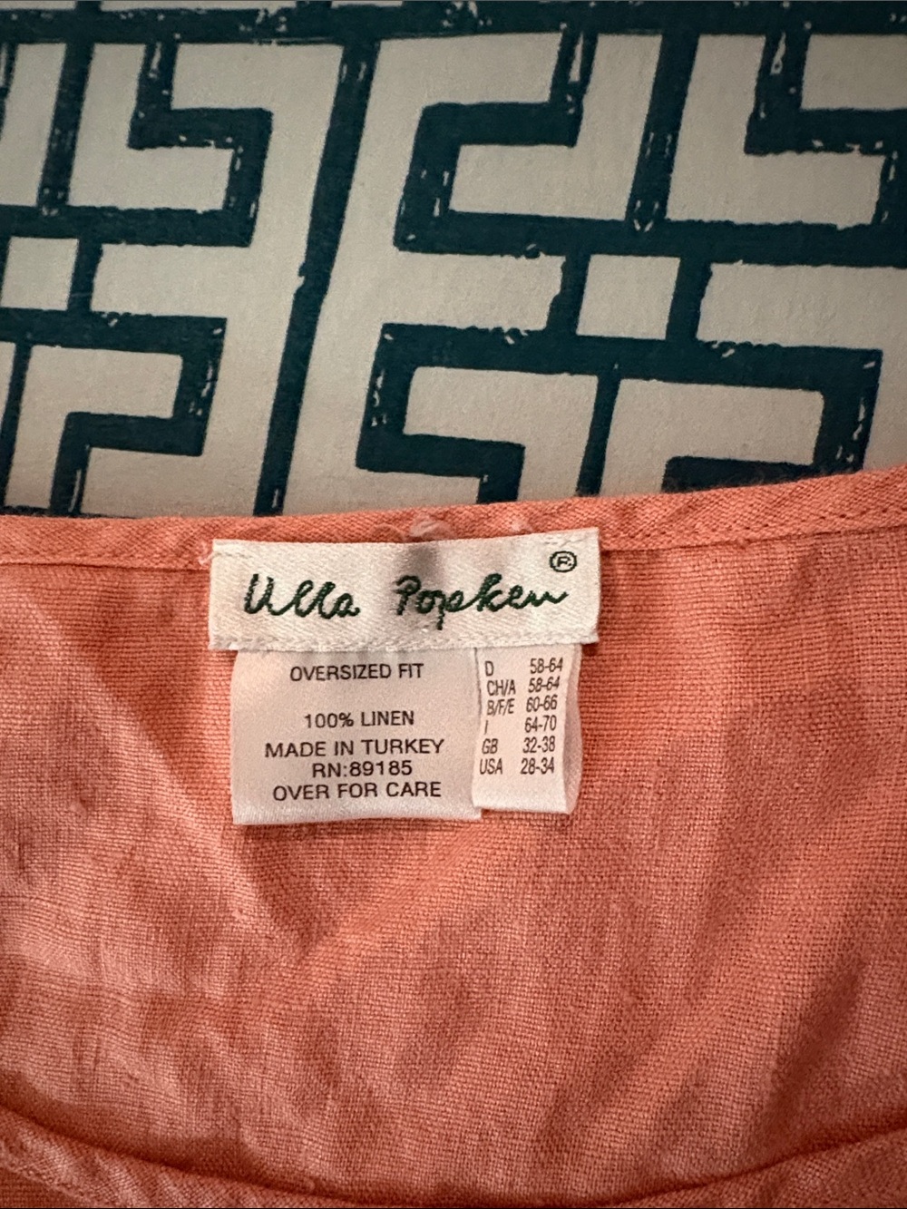 Ulla Popken Oversized  Linen Short  Sleeve Top
